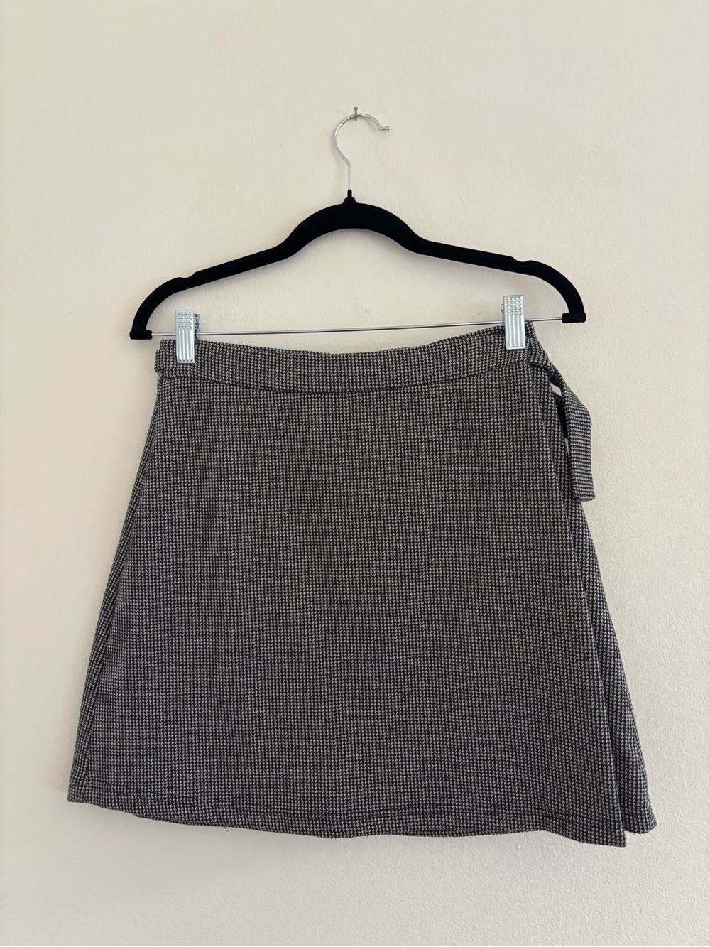 Lulu's Black and White Mini Skirt with Side Tie